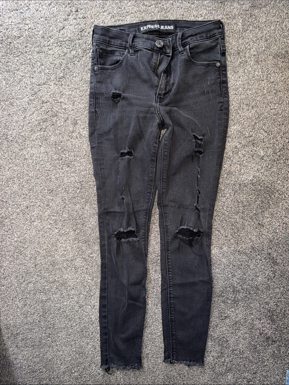 Express Black Ripped Skinny Jeans